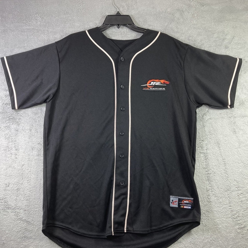 Chase Authentic Shirt Large Black Dale Earnhardt Jr NASCAR Button Up Jersey Sewn